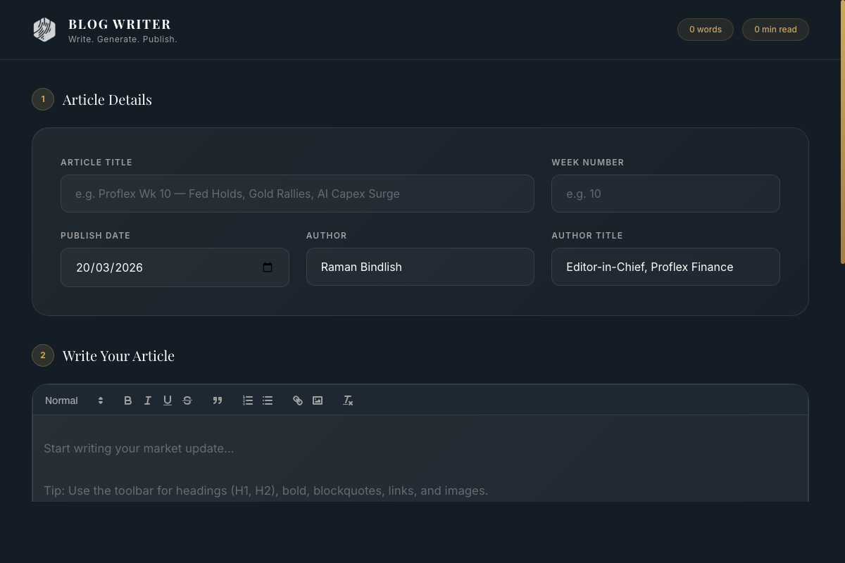 Blog Writer CMS